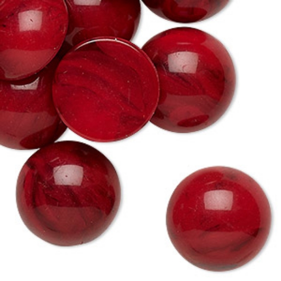 Picture of Vintage Cabochon Acrylic 18mm Dark Red x4