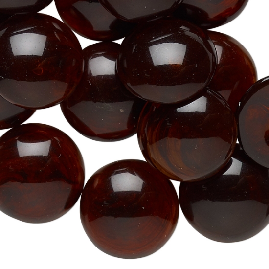 Picture of Vintage Cabochon Acrylic 18mm Dark Honey x2