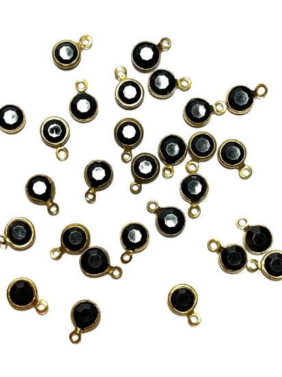 Picture of Acrylic Faceted Round Drop 6mm Black x20