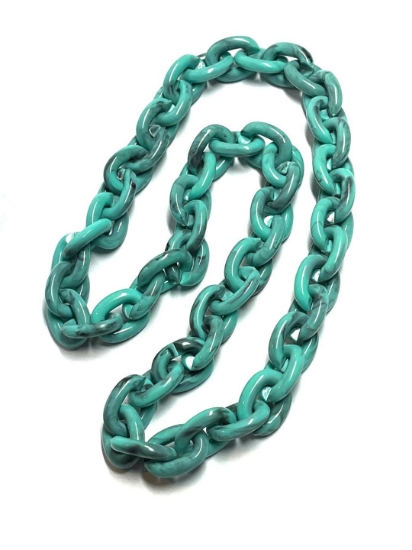 Picture of Acrylic Cable Chain 24x18mm Green Turquoise Picasso x70cm