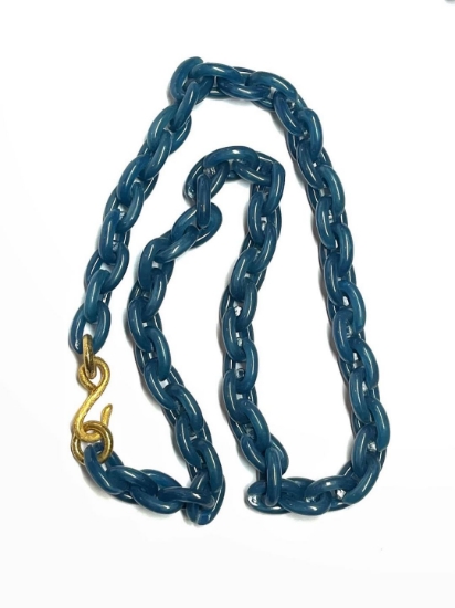 Picture of Acrylic Cable Chain 19x14mm with Clasp Navy Blue x68cm