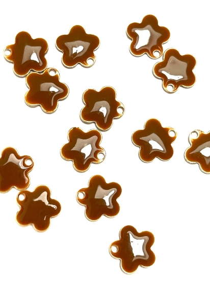 Picture of Candy Flower Pendant 10mm Choco x2