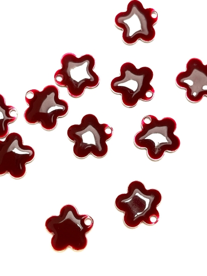 Picture of Candy Flower Pendant 10mm Bordeaux x2