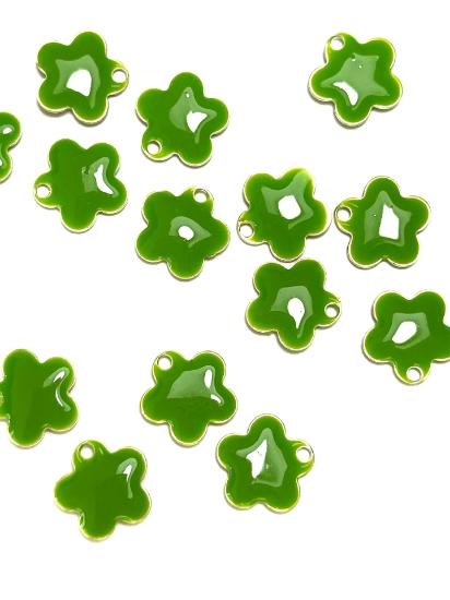 Picture of Candy Flower Pendant 10mm Green x2