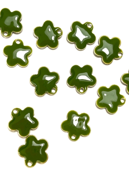 Picture of Candy Flower Pendant 10mm Khaki x2