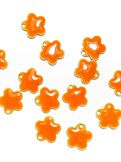 Picture of Candy Flower Pendant 10mm Orange x2
