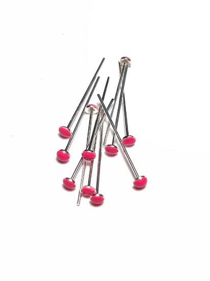Picture of Candy Epoxy Headpin 24mm Pink x2