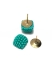 Picture of Cabochon Faux fibers 12mm Turquoise x10