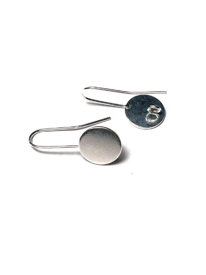 Picture of Premium Earwire 10mm flat pad w/ Loop Silver Plate x2