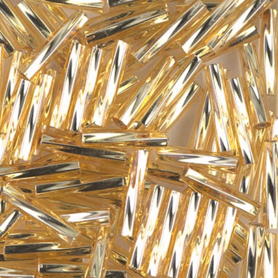 Picture of Miyuki Twist Bugle 12mm TW2712-3 Silver Lined Gold x10g