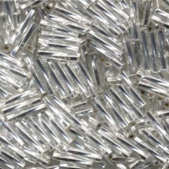 Afbeeldingen van Miyuki Twist Bugle 12mm 1 Silver Lined Crystal x10g