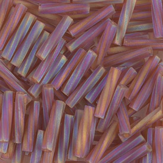 Afbeeldingen van Miyuki Twist Bugle 12mm 257F Transparent Dark Topaz AB Mat x10g