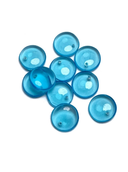 Picture of Coin Glass Pendant 12 mm Blue x10