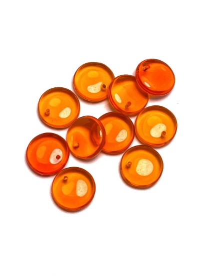 Picture of Coin Glass Pendant 12mm Orange x10