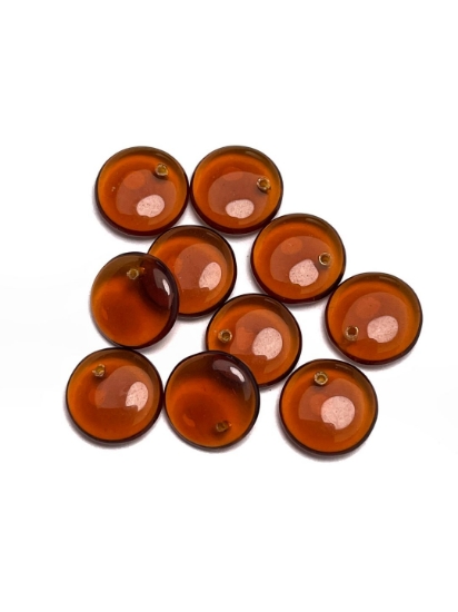 Picture of Coin Glass Pendant 12 mm Brown x10