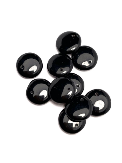 Picture of Coin Glass Pendant 12 mm Jet x10
