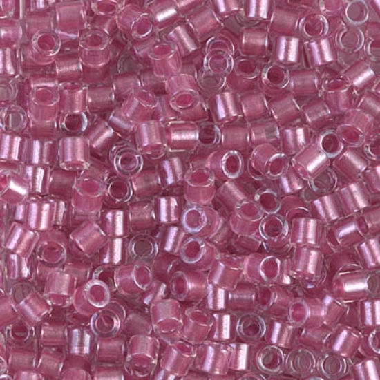 Picture of Miyuki Delica 8/0 DBL902 Sparkling Peony Pink Lined Crystal x10g
