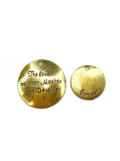 Picture of Pendant "The love between Mother & Daughter is Forever" Antique Gold  x1