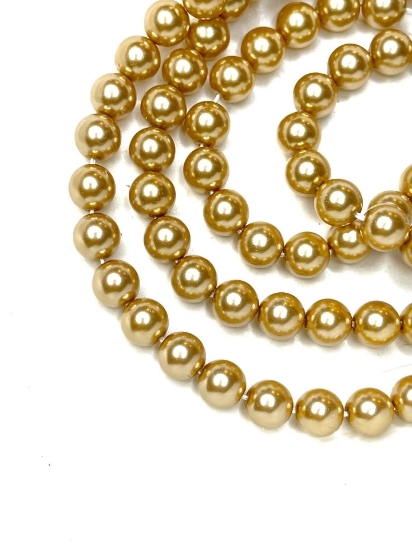 Picture of Preciosa Nacre Round Maxima 8mm Gold Pearl x10