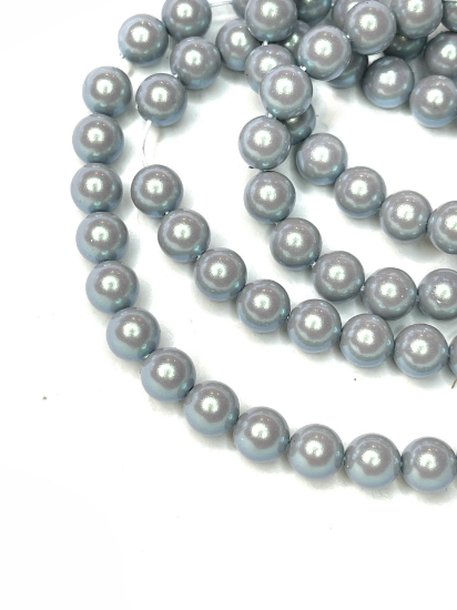 Picture of Preciosa Nacre Round Maxima 8mm Pearlescent Grey x10