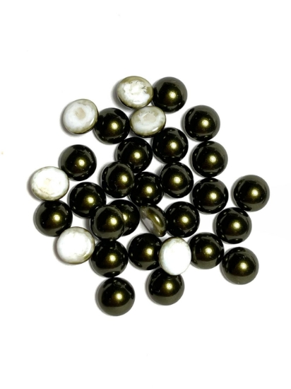 Picture of Preciosa Nacre Cabochon 8mm Dark Green Pearl x1