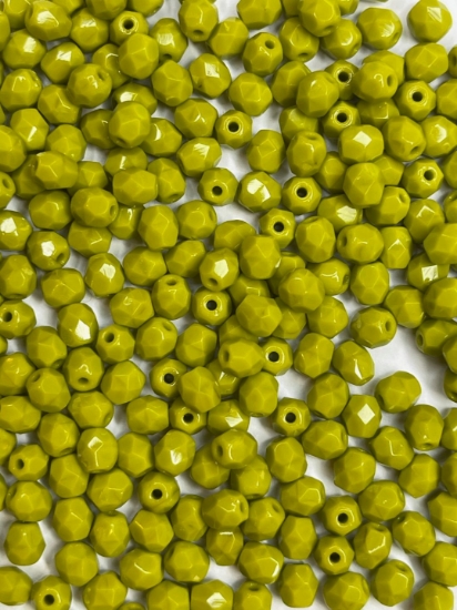 Picture of Fire-Polished 4mm Opaque Olivine x100