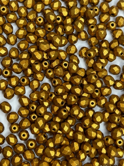 Picture of Fire-Polished 4mm Brass Gold x100