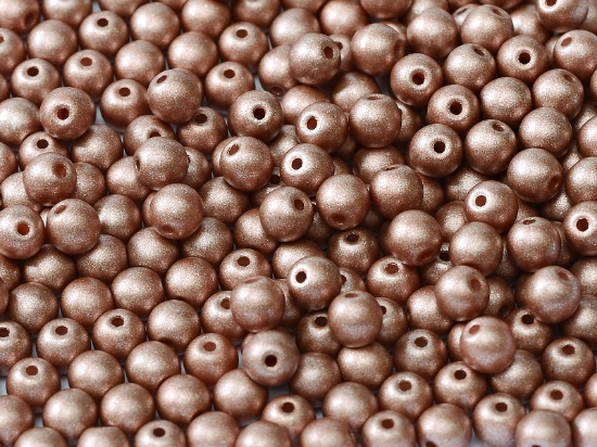 Picture of Round Beads 4mm Metallic Terra Cotta x100