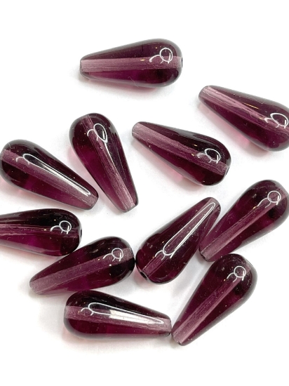 Picture of Glass Drop 20mm Amethyst x5