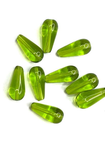 Picture of Glass Drop 20mm Lime Green x5