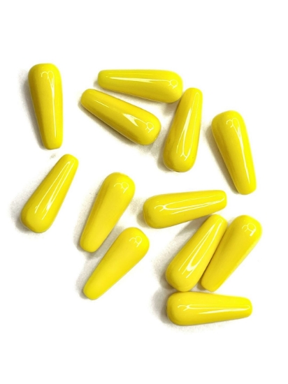 Picture of Drop Glass 16mm Yellow Opaque x10