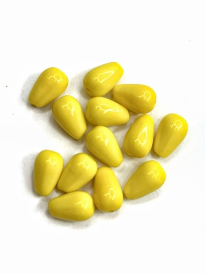 Picture of Drop Glass 9mm Opaque Yellow x10
