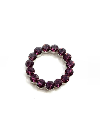 Picture of Component Donut 20mm w/ Czech strass Amethyst Silver x1