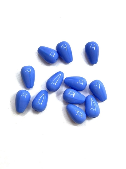 Picture of Glass Drop 9mm Opaque Light Blue x10