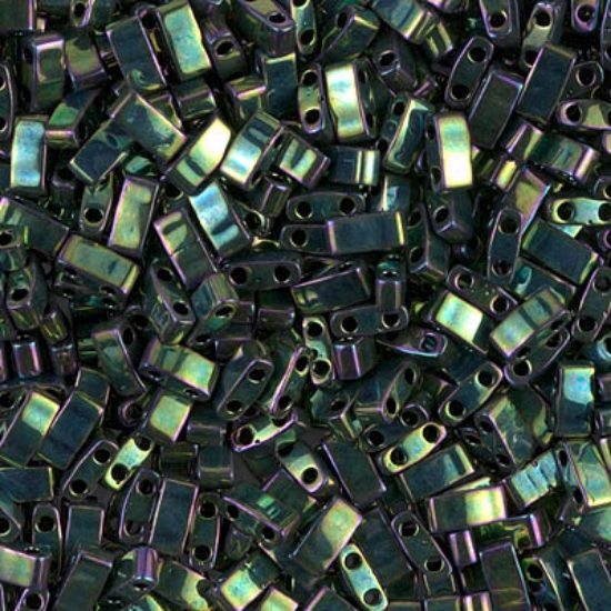Picture of Miyuki Half Tila 468 Metallic Green Iris x5g
