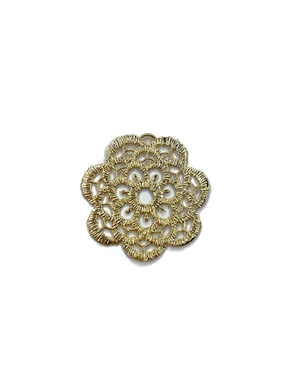 Picture of Premium Filigree Lace Flower 27mm Gold Plate x1