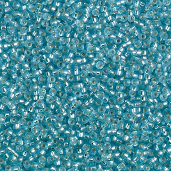 Picture of Miyuki Rocaille 15/0 1643 Dyed Semi-Frosted Silver Lined Aqua x10g