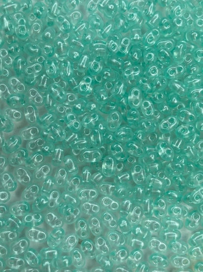 Picture of Preciosa Twin Beads 2.5x5mm Light Aqua Pearl x10g