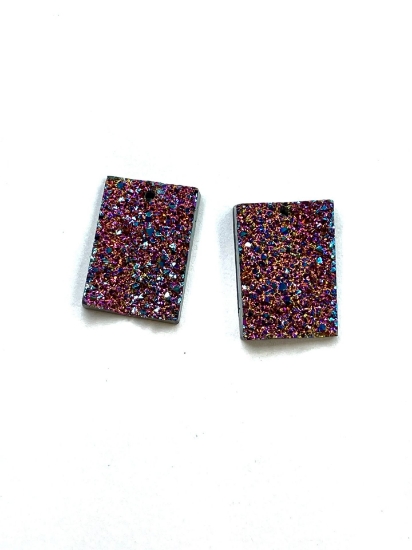 Picture of Resin Drop Druzy 18x13mm Purple x4 