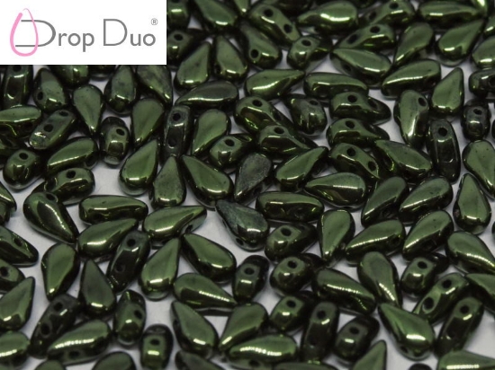 Picture of DropDuo® 3x6mm Jet Red Luster x50