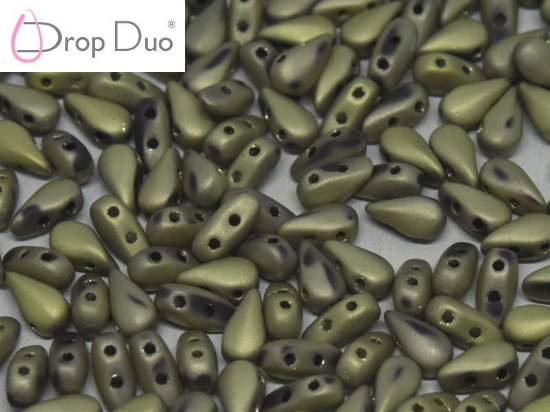 Picture of DropDuo® 3x6mm Jet Amber Full Mat x50