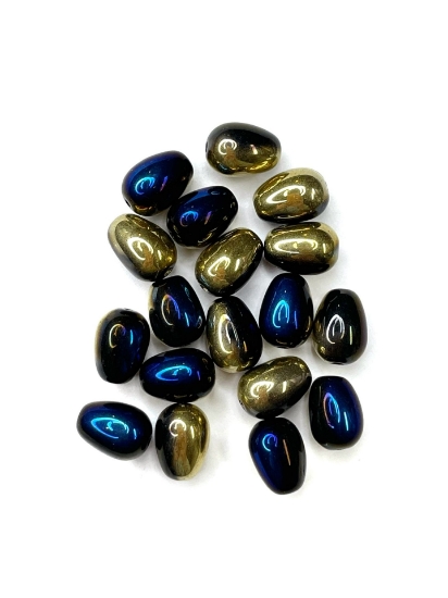 Picture of Drop Glass 11x8mm Jet California Blue x10