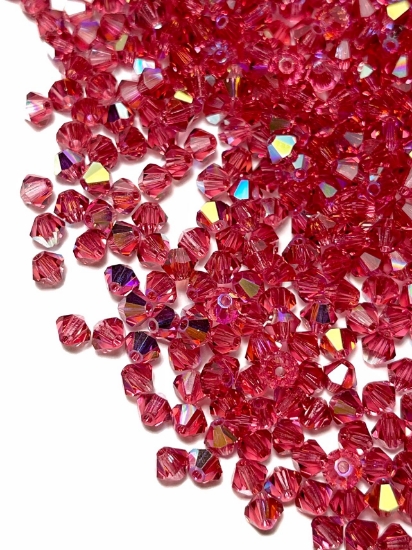 Picture of Preciosa Bead Rondell 4mm Indian Pink AB x100