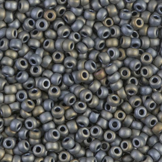 Picture of Miyuki Rocaille 8/0 2002 Mat Metallic Silver Grey x10g