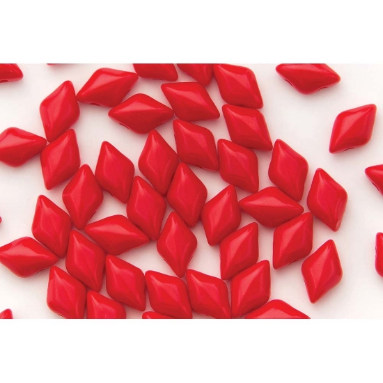 Picture of GemDuo 2-hole 5x8mm Opaque Red x10g