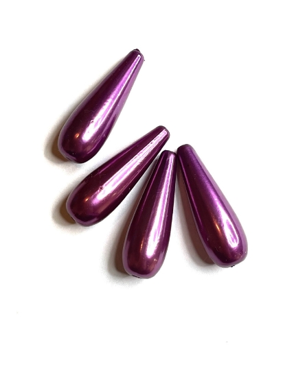 Picture of Drops Acrylic 30mm Pearl Violet x4