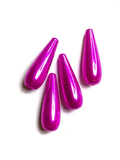 Picture of Drops Acrylic 30mm Pearl Fuchsia x4 