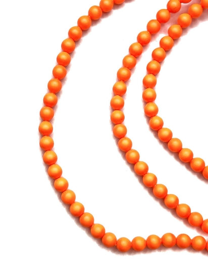 Picture of Swarovski 5810 Pearls 4mm Neon Orange Pearl x100