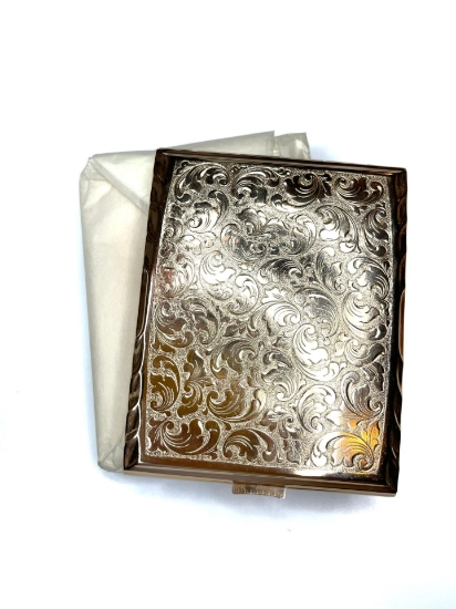 Picture of Vintage Box Cigatette case 10x8cm Gold Tone x1
