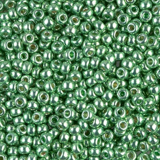 Picture of Miyuki Rocaille 8/0 4214 Duracoat Galvanized Dark Mint Green x10g